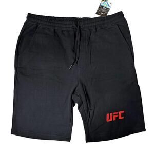 NWT UFC Black Sweat Shorts Men’s Size L Elastic Waistband